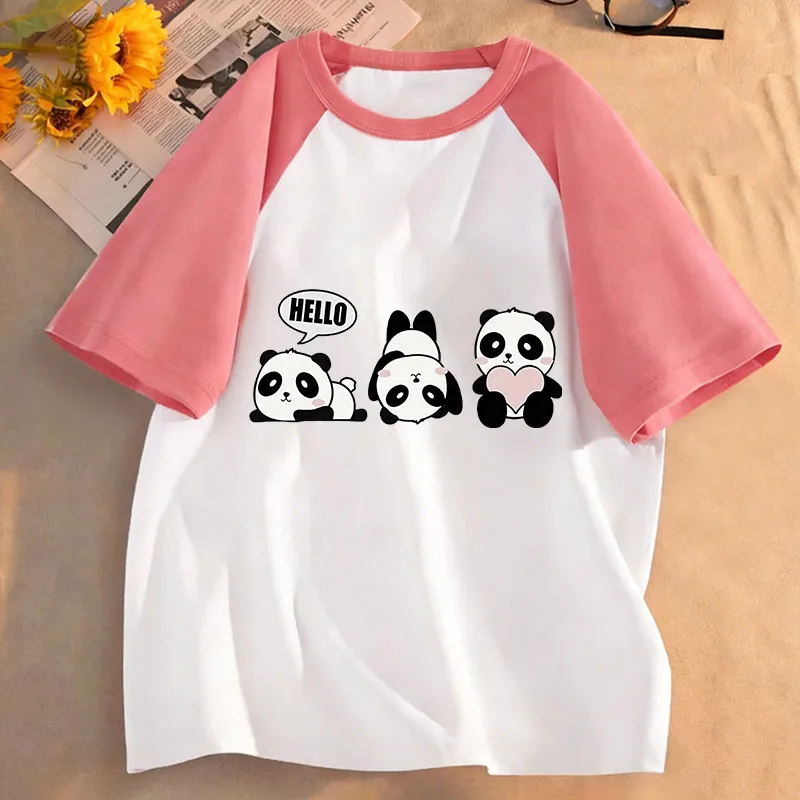 Short Sleeve Panda Funny T Shirts Animal Kids Children's T-shirt Boys Girls Summer Spring Casual Top Tee Shirt