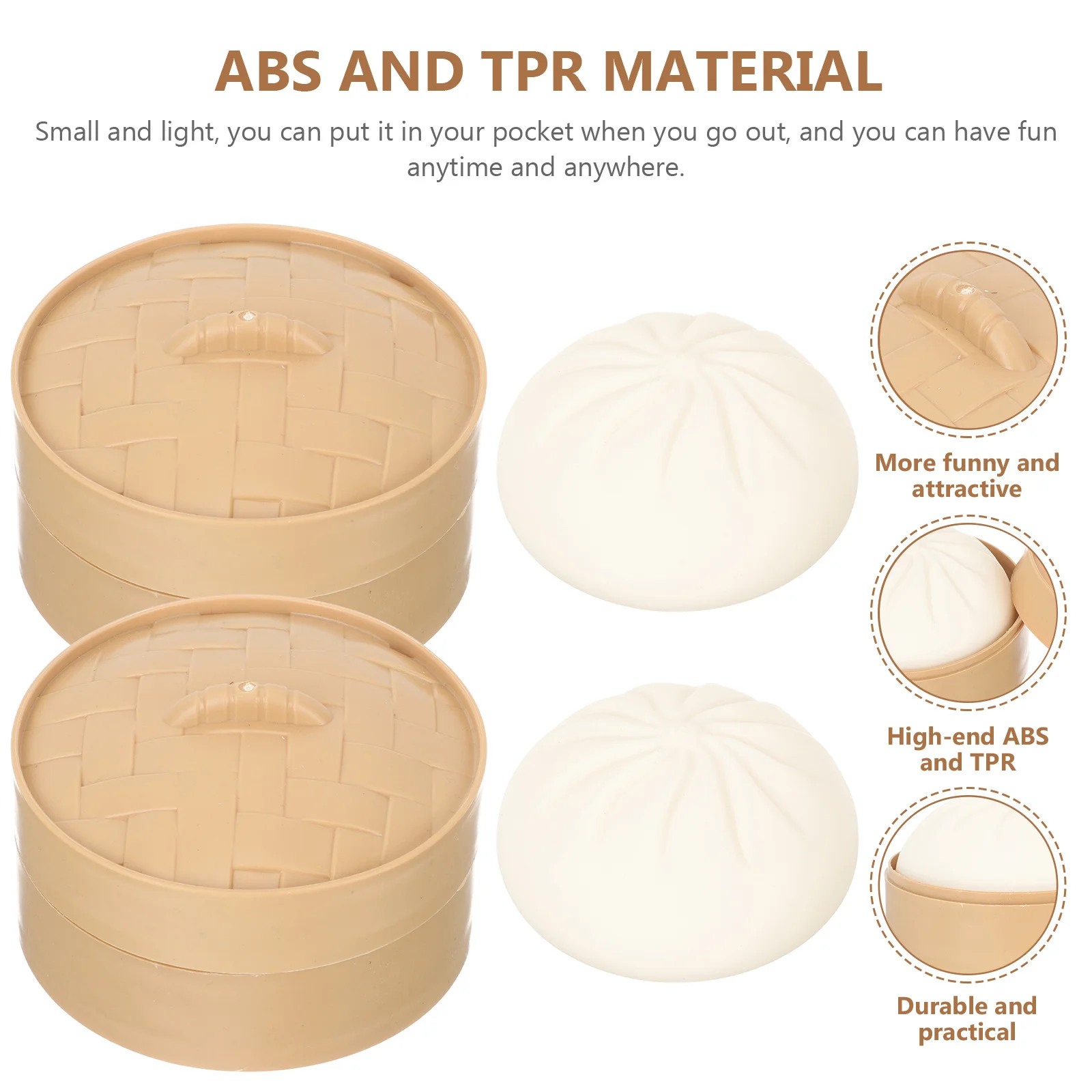 2個入り ストレッチストレスボール 餃子型 不安解消 握って遊ぶ感覚玩具 大人向け - 耐久性のある餃子型