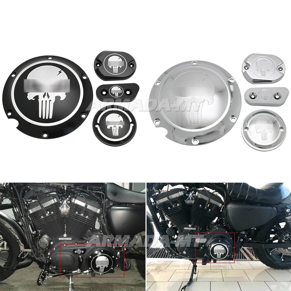 Für Harley Sportster Eisen XL883 XL1200 Motorrad Teile Derby Timer Kupplung Timing Abdeckungen Hauptzylinder Kette Inspektion Abdeckung