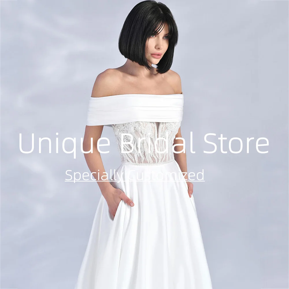 Classic Wedding Dresses Smooth A-line Open Back Sweep Train Sexy Sweetheart Neck High Quality New Fashion Bridal Gown