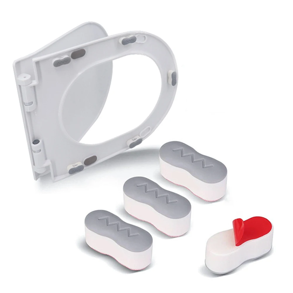 

4pcs Toilet Seat Risers Noise Reduction Soft Close Cushioning Pads Universal Replacement Large Absorbent Plastic Buffer Gaskets