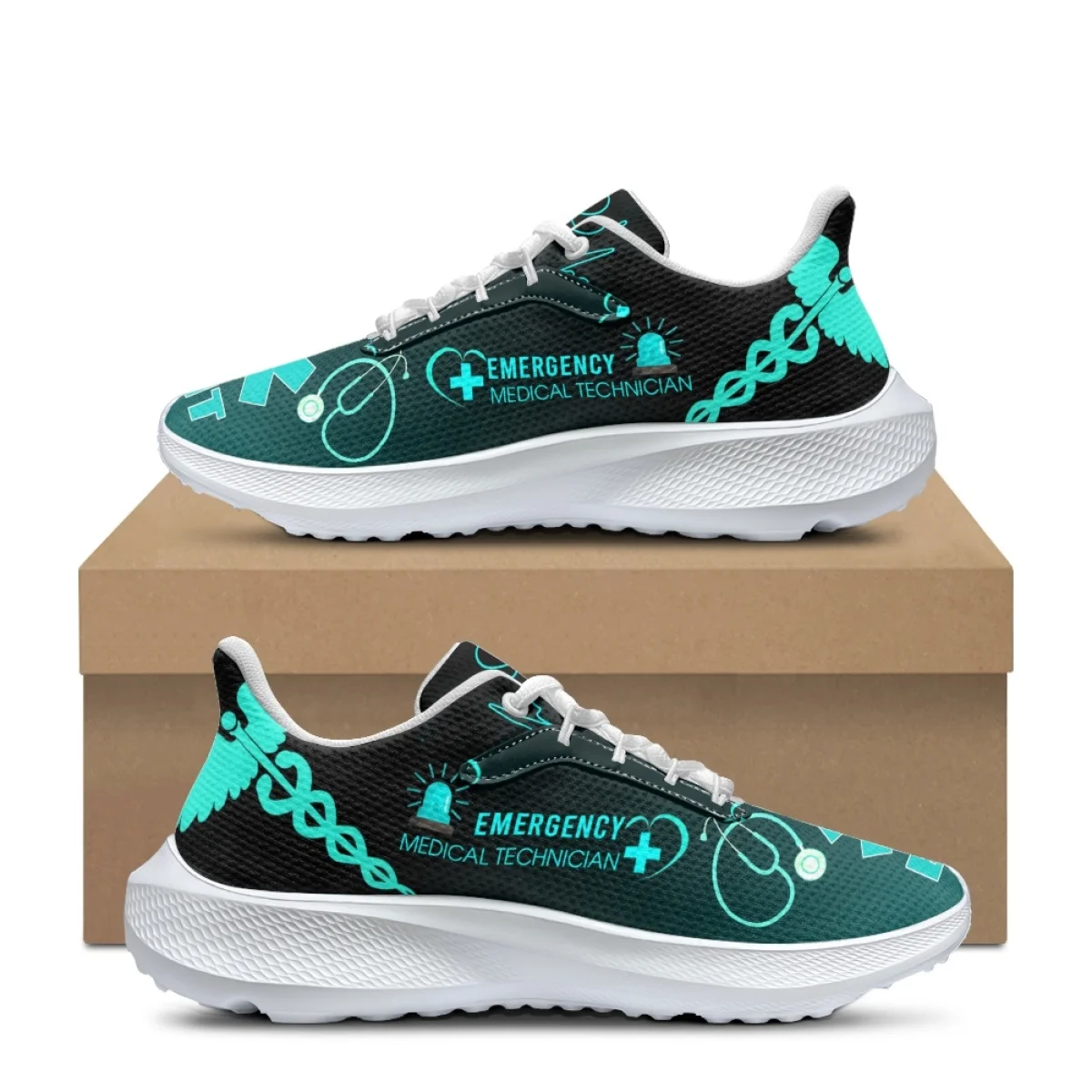 

Hot Medical Caduceus Pattern Print Women's Sports Shoes Summer Outdoor Sports Running Shoes Lace Up Non-slip Vulcanized Sneakers