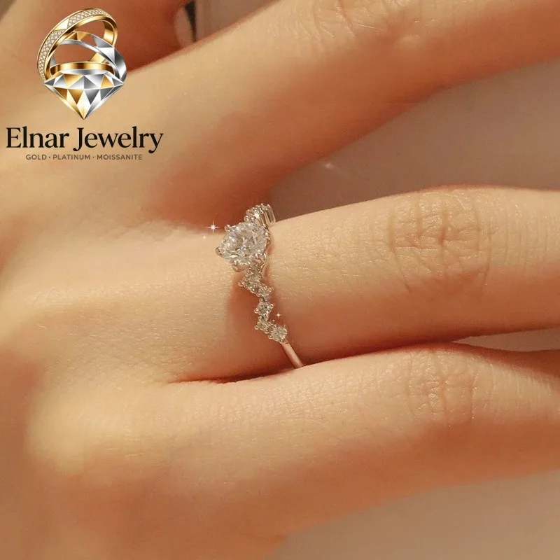 

Elnar Jewelry Round Bezel Six-Claw Ring Women's 2Ct Moissanite PT950 Platinum - Crafted polishing, mirror luster, inherent gentl