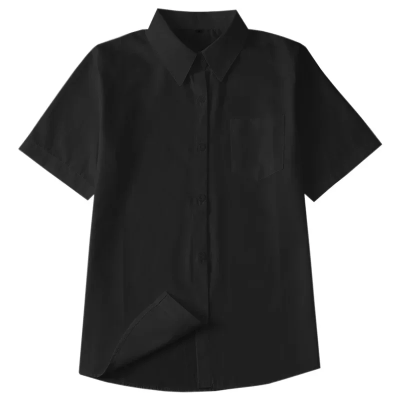 Blusa de Xs-2xl básica japonesa Jk negra, camisa de manga larga corta para Cosplay de estudiante coreano, uniformes escolares para niña, Top de Anime Seifuku