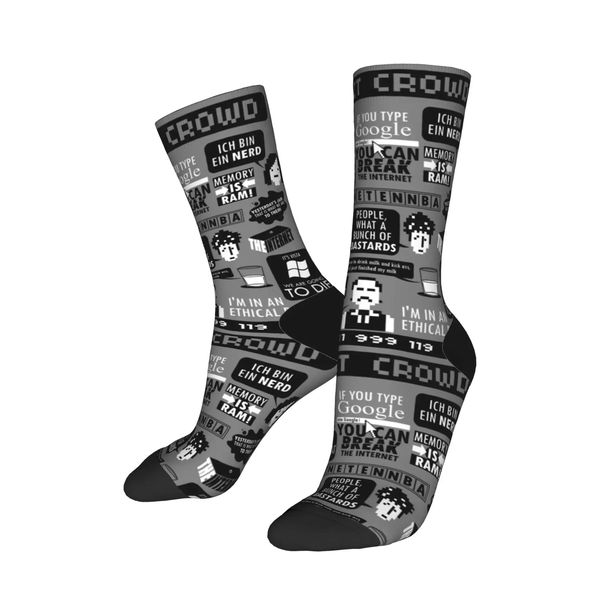 New Men's Socks Harajuku The IT Crowd Quotes Sock Polyester  Skateboard Women's Socks Spring Summer Autumn Winter