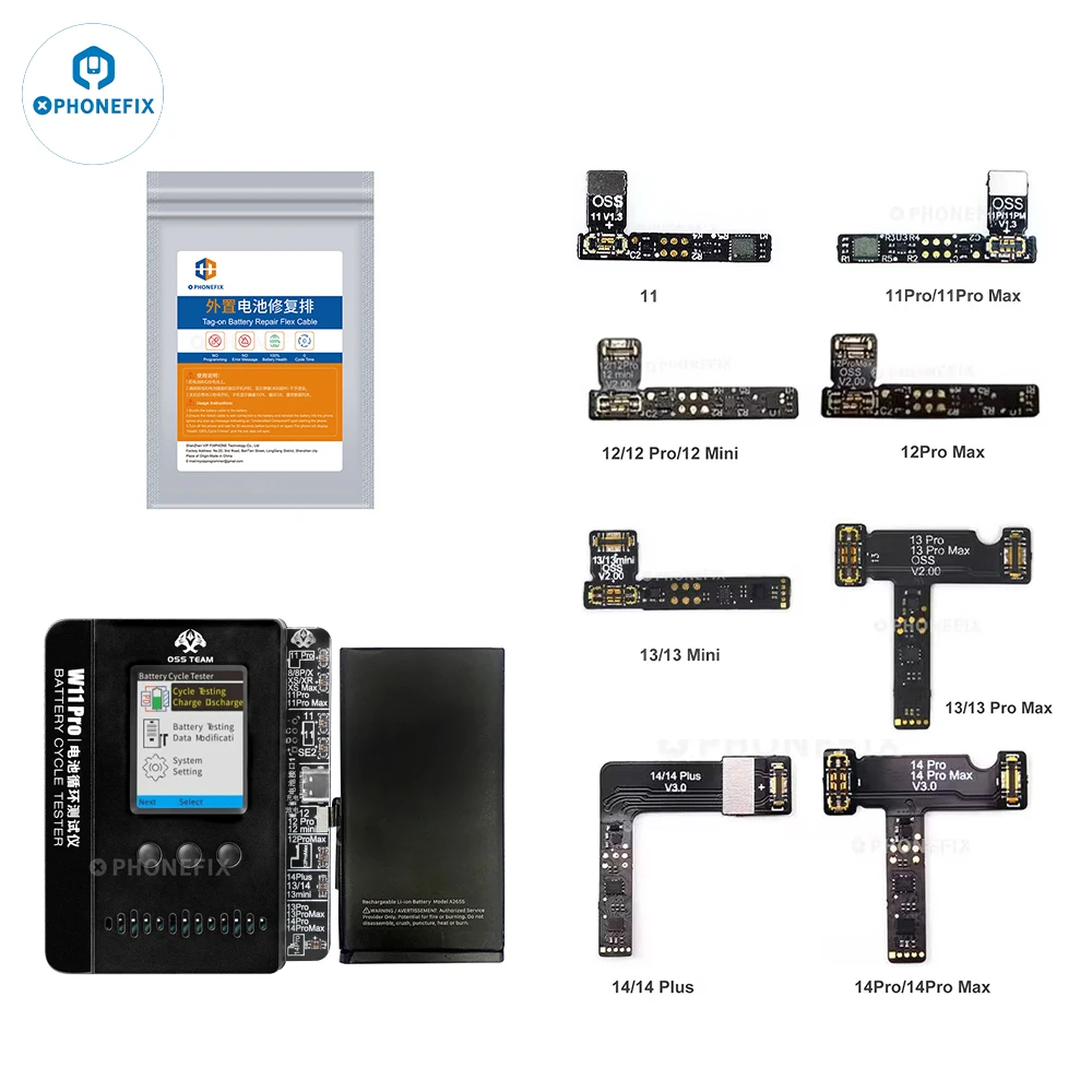 เครื่องมือซ่อมแซมแบตเตอรี่ W11มืออาชีพสำหรับ IP8-14/โปร/พลัส/โปรแมกซ์แก้ไขข้อผิดพลาดข้อความสุขภาพแบตเตอรี่เครื่องมืออ่านข้อมูล