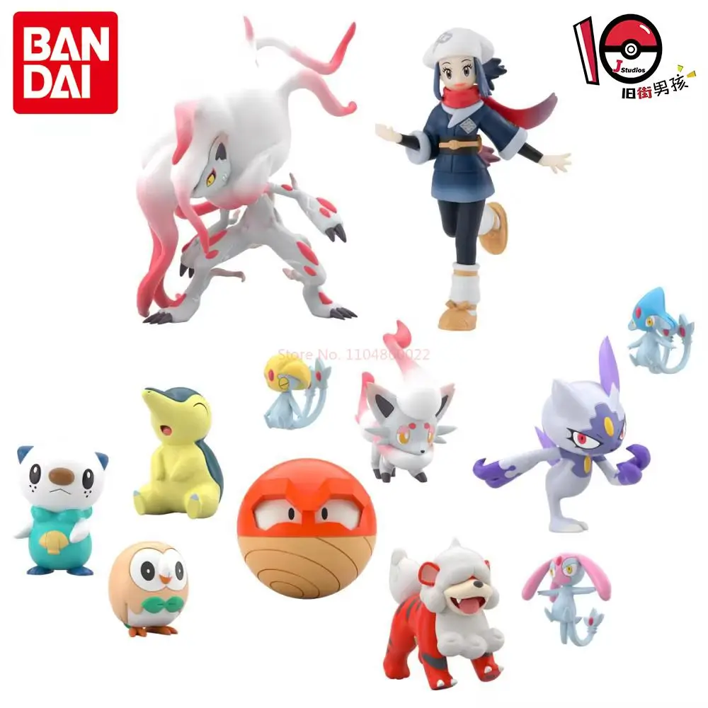 Oryginalna figurka Bandai Pokemon Scale World Sw Hisui Typhlosion Oshawott Mesprit Zoroark, model z PVC, zabawka, dostępna od ręki.