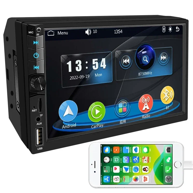 

6600 double din 7inch car monitor car radio stereo dvd player with carplay android auto