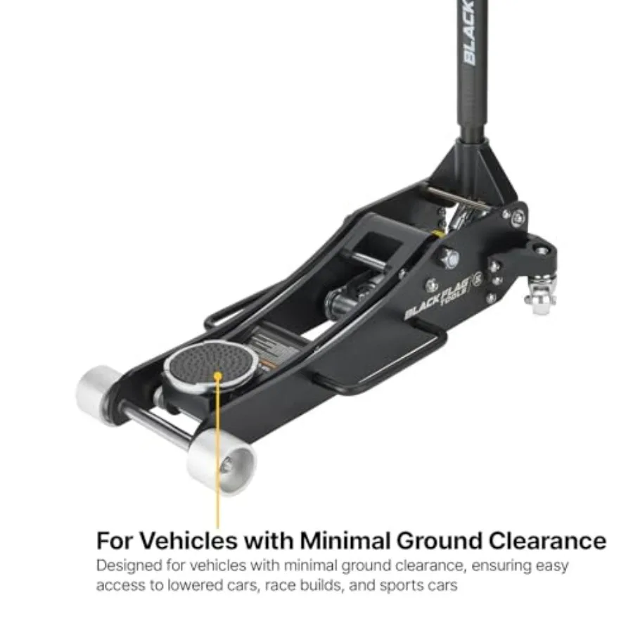 مقبس أرضي من الألومنيوم بلونين من Black Flag Brawler، سعة 4000 رطل، مضخة مكبس مزدوجة سريعة الرفع، ارتفاع 3-1/2 بوصة، أقصى عمر 18-1/2 بوصة #5