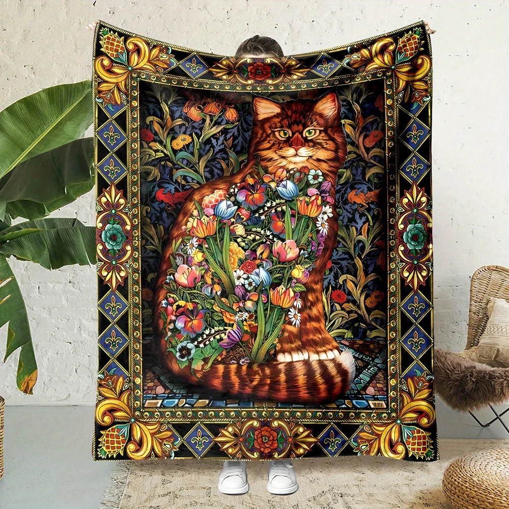 1pc Soft and Warm Persian Style Cat Catcher Blanket - Perfect for Sofa, Office, Bed, and Camping - Multipurpose Gift for All Sea