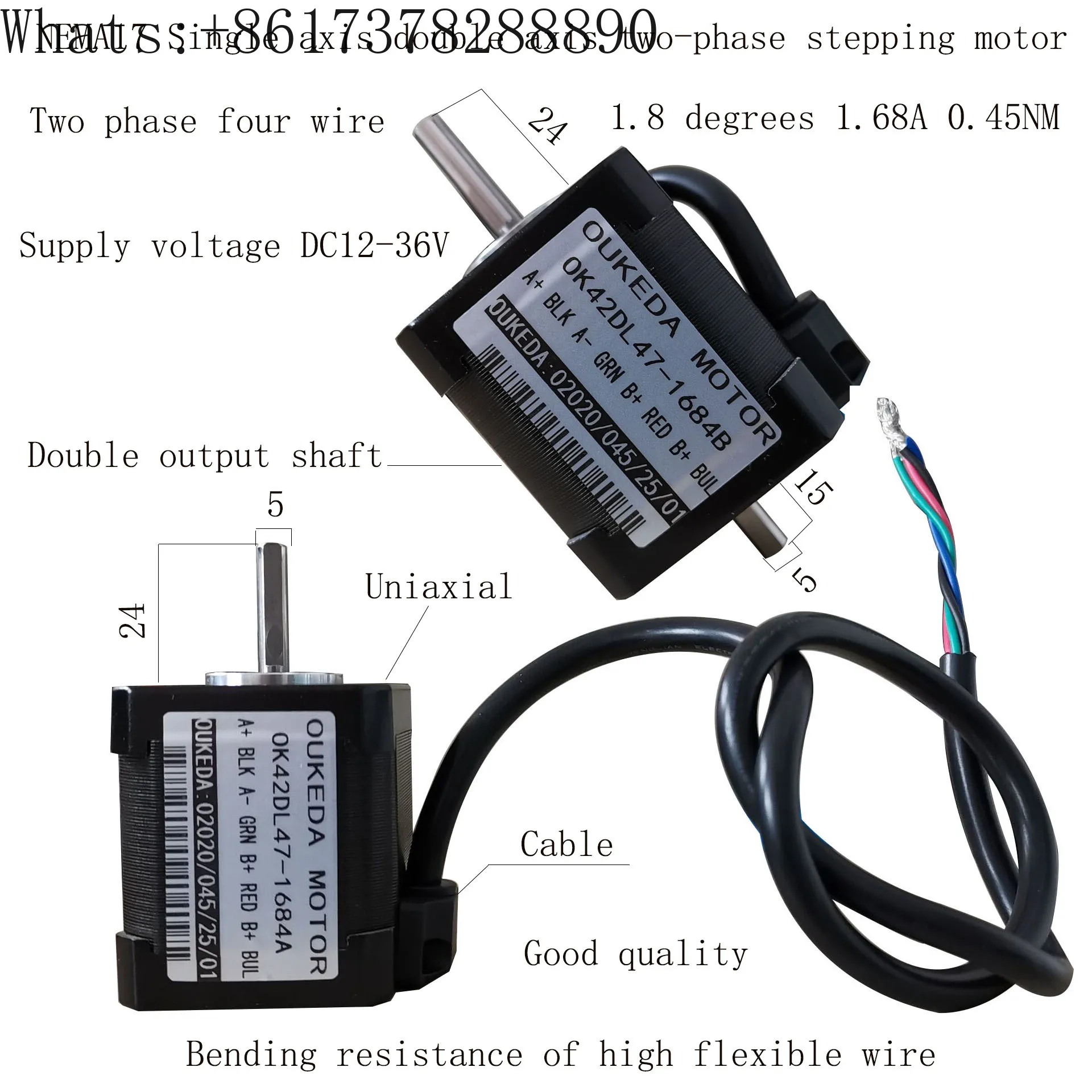 42 Stepper motor single axis/double axis 42BYGH48 NEMA17 Stepper motor body 48mm 0.45NM