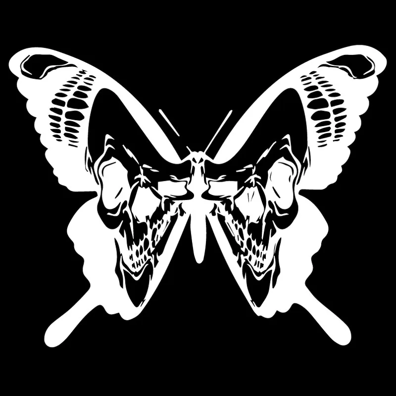 Car Sticker Design Art Double Propeller Butterfly PVC Car Decoration Accessories Decals Waterproof Black/white,18cm*14cm