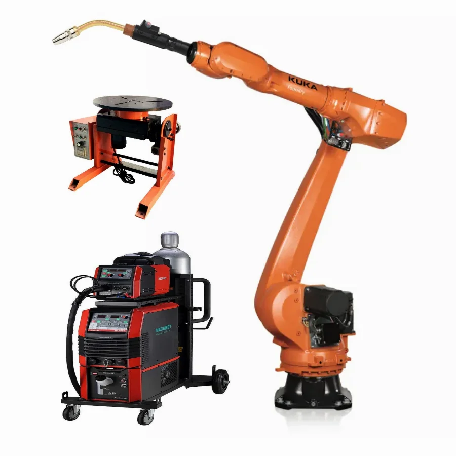 Automatic welding robotic arm KUKA KR500 R2830 6 axis with TBI robot welding torch and Megmeet welder