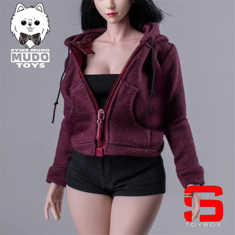 W magazynie CTC-006 1/6 kobiecy zamek błyskawiczny bluza z kapturem kurtka płaszcz topy ubrania Model fit 12 ''żołnierz figurka ciała lalki
