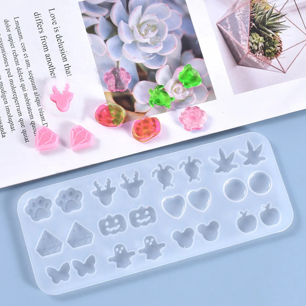 

LALAFINA 1PC Silicone Mold for Jewelry Casting Mini Earring Resin Molds Crystal Pendant Epoxy Craft Tool