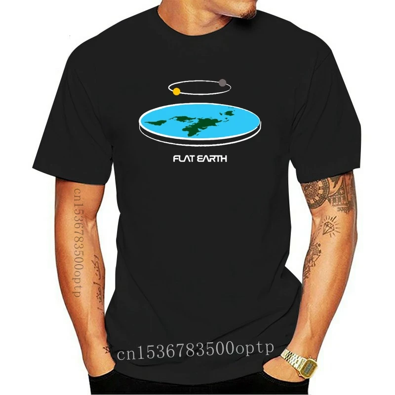 New Flat Earth Theores Diagram T Shirt Building Spring Over Size S-5XL Short Sleeve Personalized Slim Pictures Fit Shirt