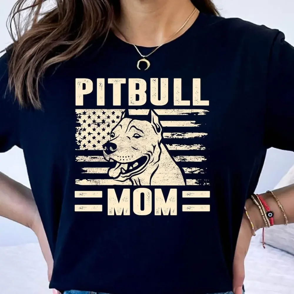 Pitbull Mom T Shirt Lover Dog Owner Woman Mama