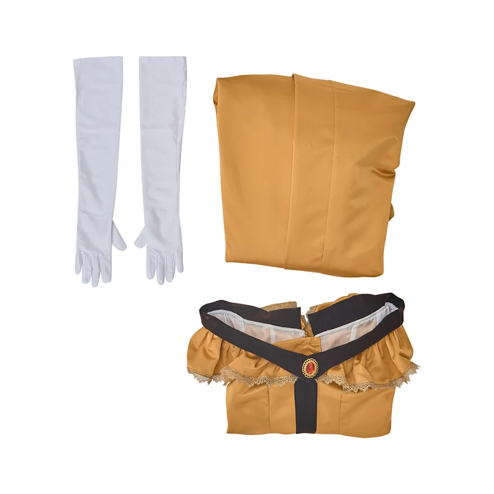 

18th Century Women's Victorian Vintage Golden Dress Renaissance Court Masquerade Evening Party Ball Gown