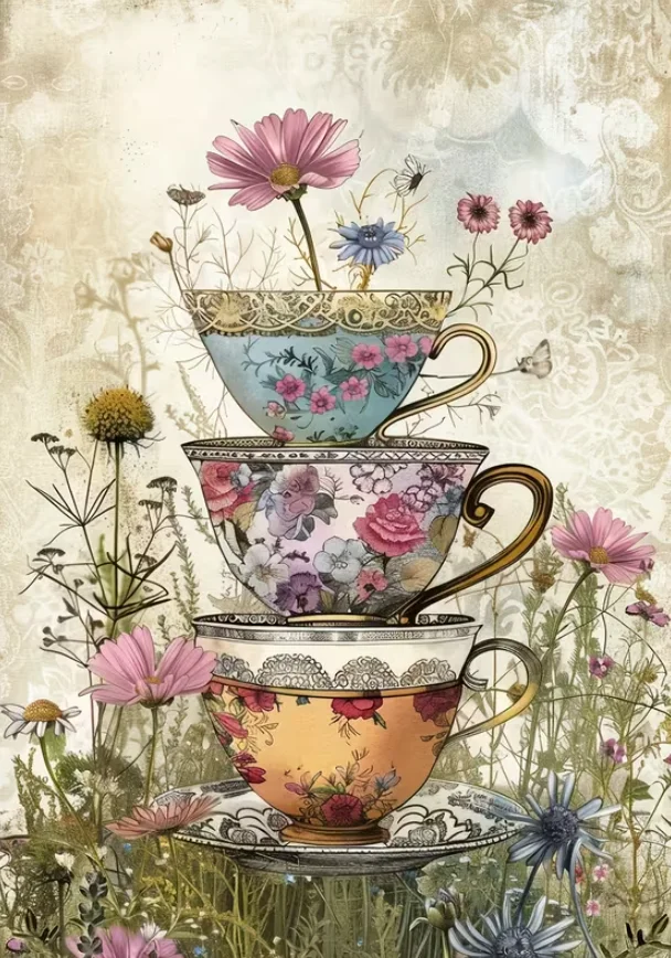 British Tea Cup Design New Style Educational Puzzle Difficult Challenge Leisure Decompression Jigsaw Puzzle