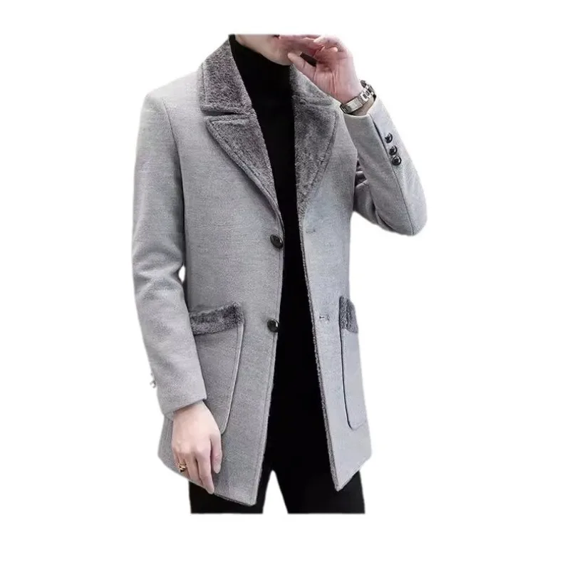 Mature Male Temperament Boutique Men's Coat  Men's Clothing Japanese and Korean Style Small Suit Medium and Long