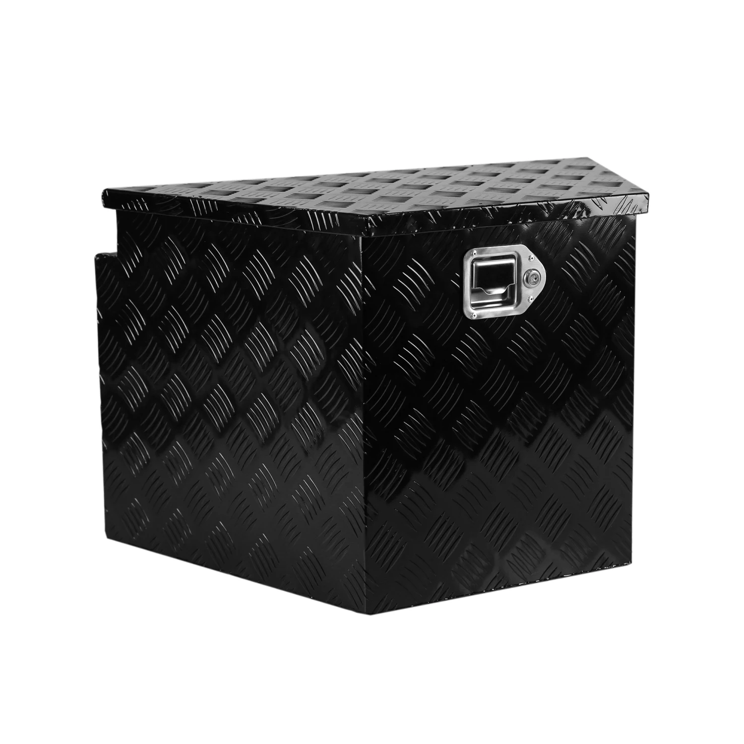 Trailer Tongue Box, Aluminum Alloy Diamond Plate Tongue Box Tool Chest, Heavy Duty Trailer Box Storage with Lock and Keys, Utili