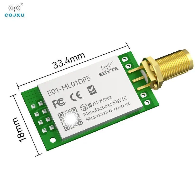nRF24L01P RF Wireless Module 2.4GHz IoT cojxu E01-ML01DP5 Nordic nRF24L01 PA LNA 20dBm100mW DIP 2.5km 2.4G Transceiver Module