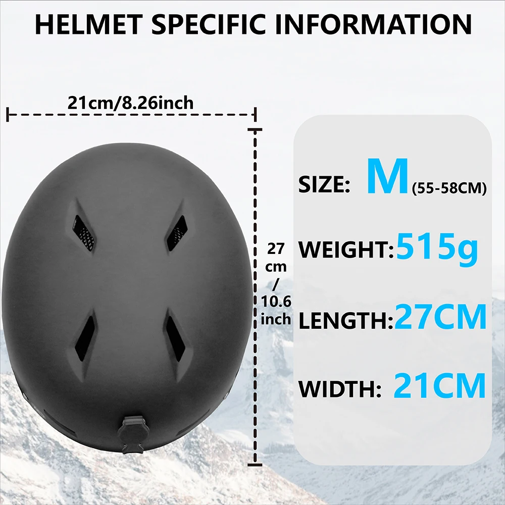 SMITH DRIFT Ski Helmet with Safety Integrally-Molded Snowboard Helmet Motorcycle Skiing Snow Husband Men Women Child Kids