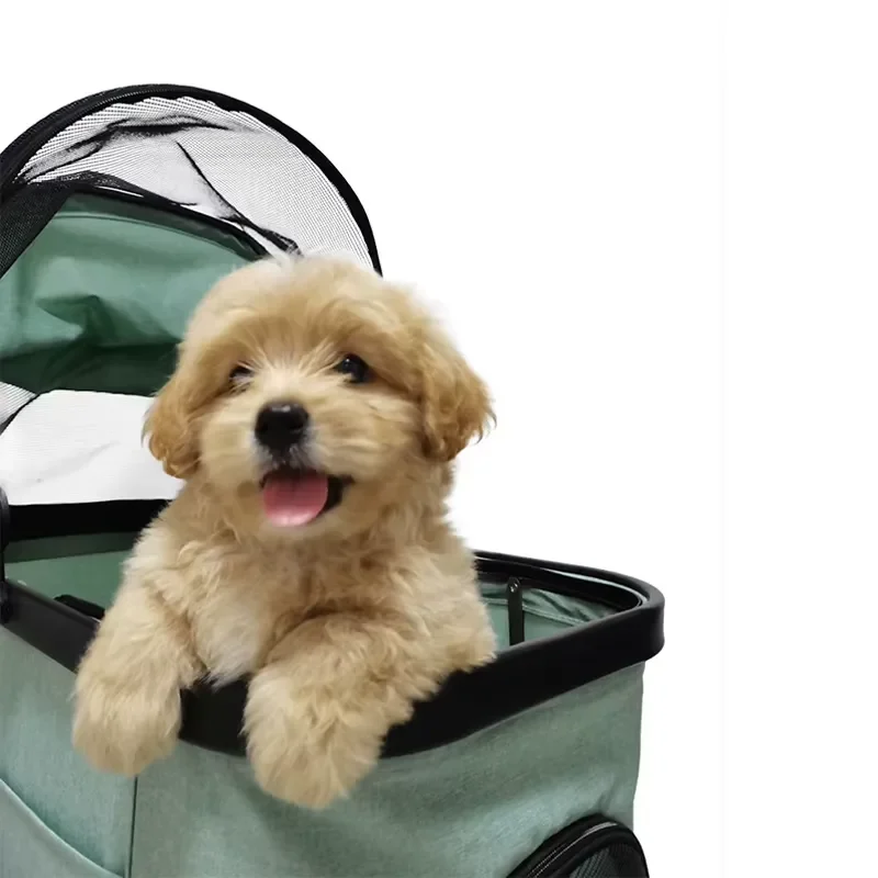 Folding Outdoor Travel Pet Stroller Detachable Aluminum Best Dog Pet Stroller Large Space 2 Dog Pet Stroller
