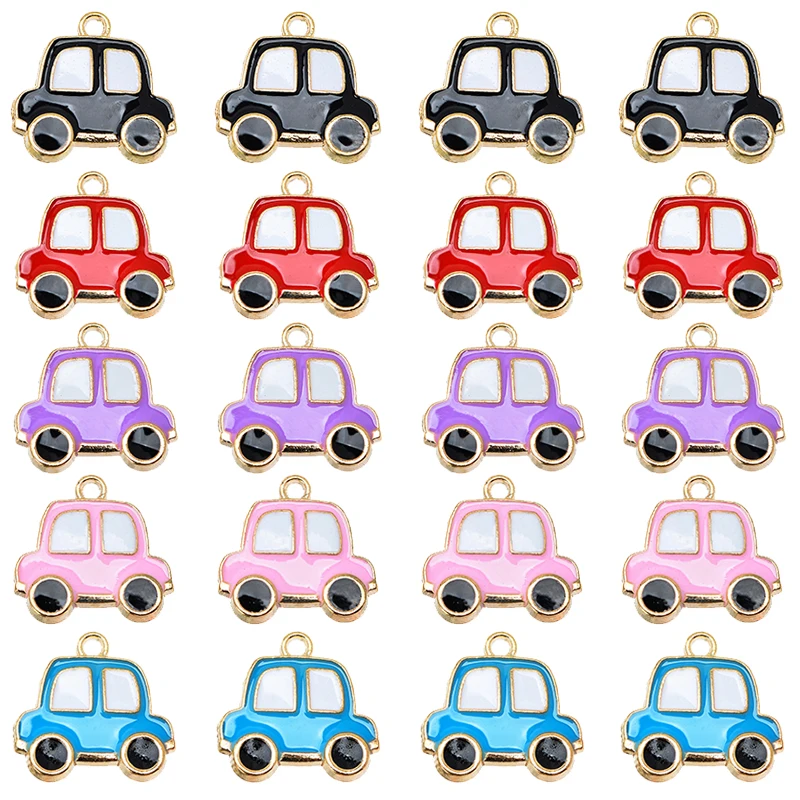 

10Pcs Cute Dripping Oil Alloy Car Pendant for Necklace Bracelet Keyring Jewelry Making Supplies DIY Jewelry Craft Ornaments