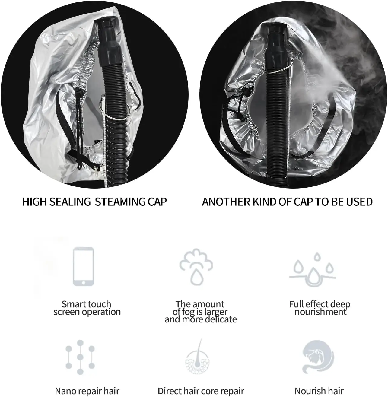 Professional Steam Perm Machine with Cap Hair Care Ozone Repair Nano Micro Mist Spray Steamer for Hair Salon BarberShop - view 5