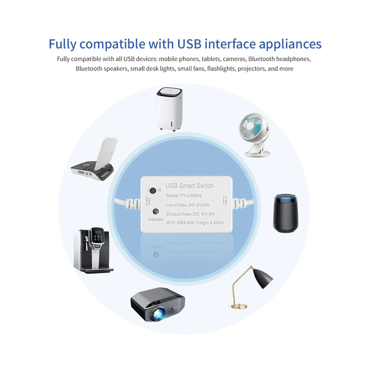 Tuya USB Smart Switch Controller WIFI Timer interruttore universale Smart Life per elettrodomestici USB per Alexa Google Home
