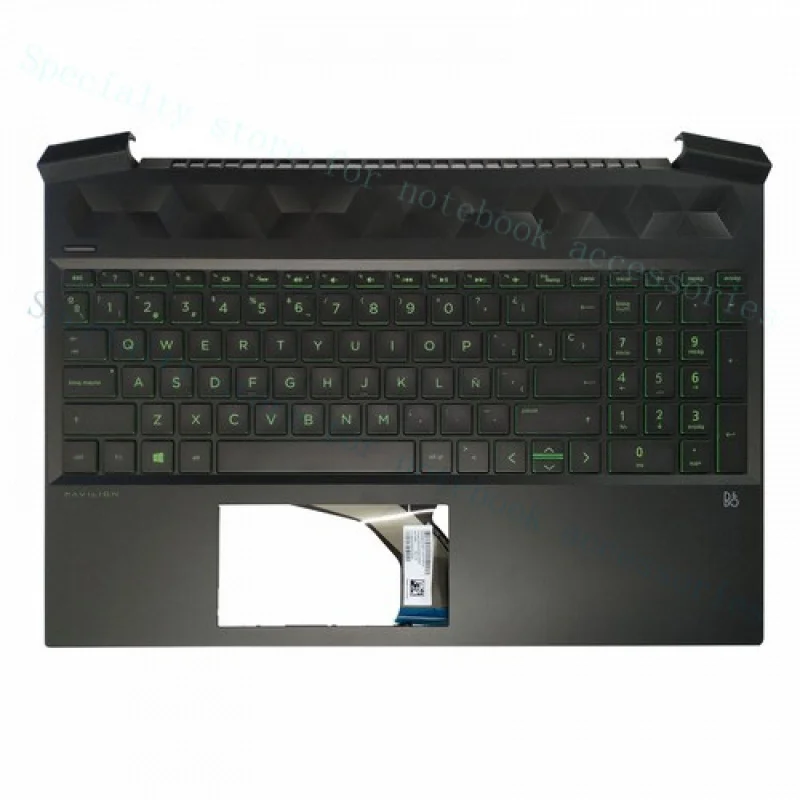 

A+ New Spanish Keyboard For HP Pavilion 15-EC 15-ec0013dx Palmrest Backlit Green