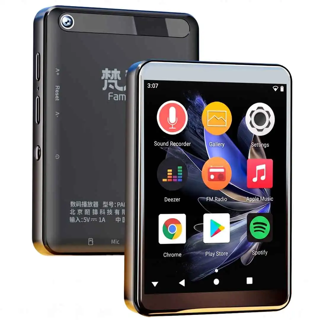 Famue 5MP Camera 2.83' Android MP3/MP4 Player,Bluetooth 16GB+64GB PA03 Wi-Fi Play Store,Student Voice Recorder HD Video Player