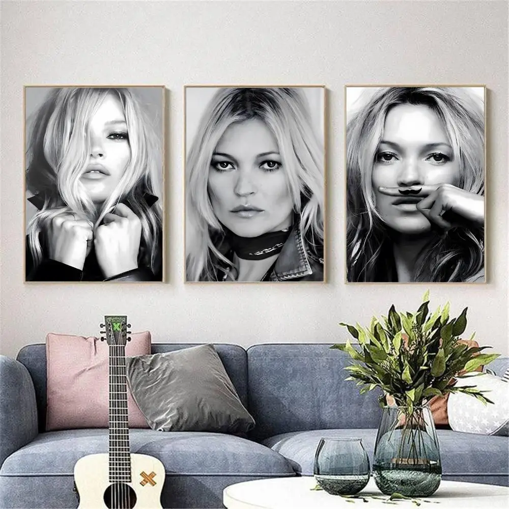 النموذج الشهير K-Kate موس اللوحة الخط غرفة نوم المنزل مقاوم للماء قماش المشارك غير المؤطرة جدار الفن طباعة الديكور جدارية #4