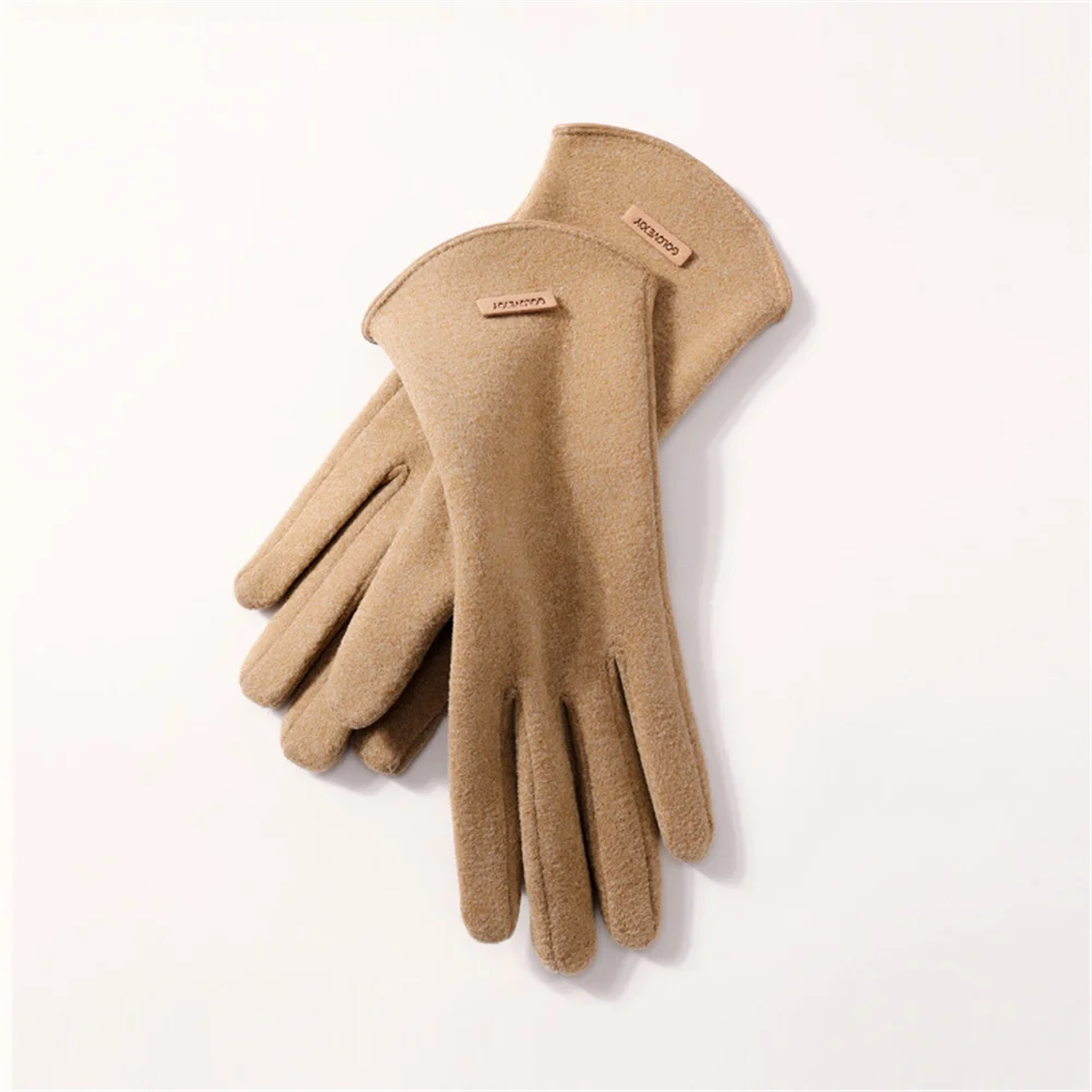 Winter German Velvet Gloves Cycling Gloves Flip Over Finger Screen Gloves Winter Driving Warm Mittens Outdoor Riding Gloves 