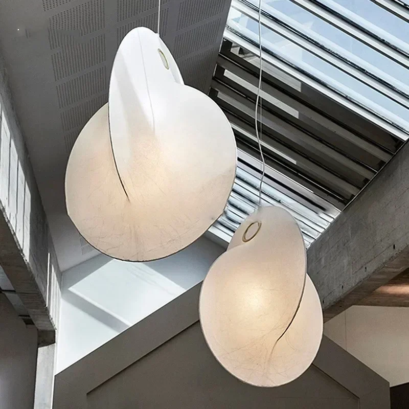 Luces colgantes Led para escaleras nórdicas, candelabro de seda minimalista, accesorios para vestíbulo, Bar, lámpara colgante para dormitorio,