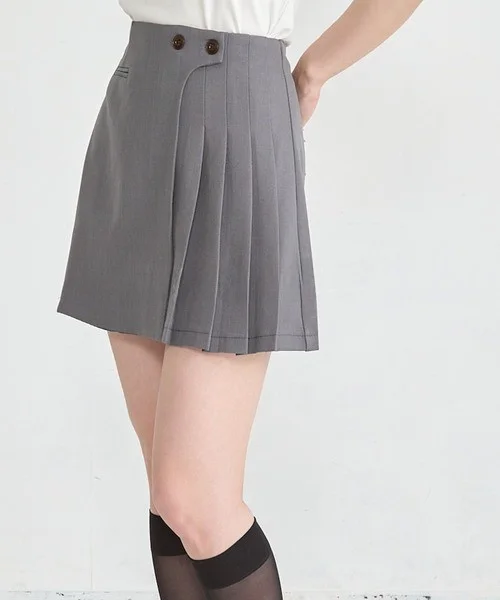 

Skirt High Waist Suit Material Japanese Sle Autumn New Arrival Women's Faion Polyester Color A-Line Skirt