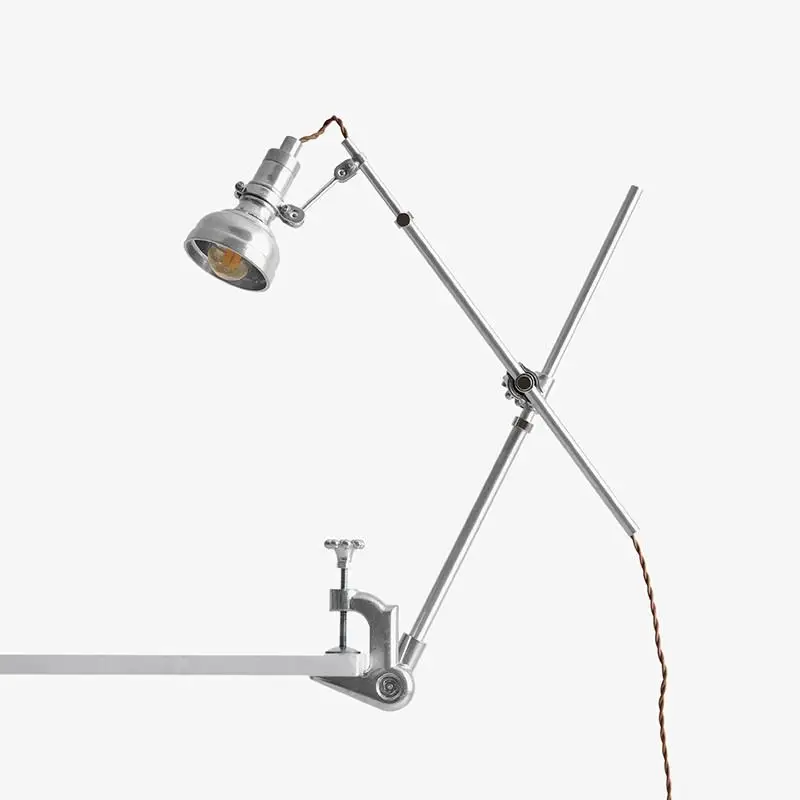

Cast aluminum retro clip-on desk lamp industrial wind folding table lamp
