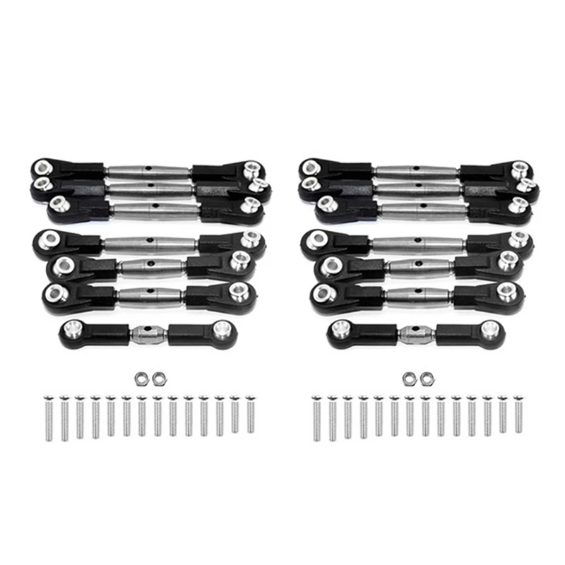 14Pcs Steel Steering Link Rod Linkage Servo Rod Set For Tamiya TT-02B TT02B 1/10 RC Car Upgrade Parts Accessories