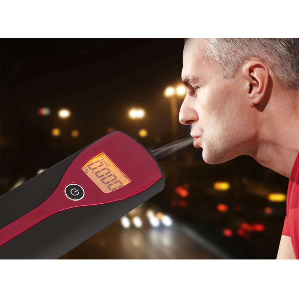 LCD Display Digital Breath Alcohol Tester Breathalyzer Non-contacting Blowing Alcohol Analyzer Meter Portable Alcohol Detector