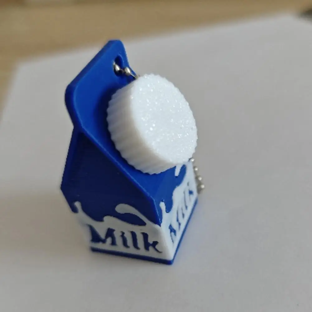 Sturdy Plastic Keychain Accessory Mini Milk Carton Pill Holder Keychain for Backpack Purse Unique Lactose Pill for Handbag