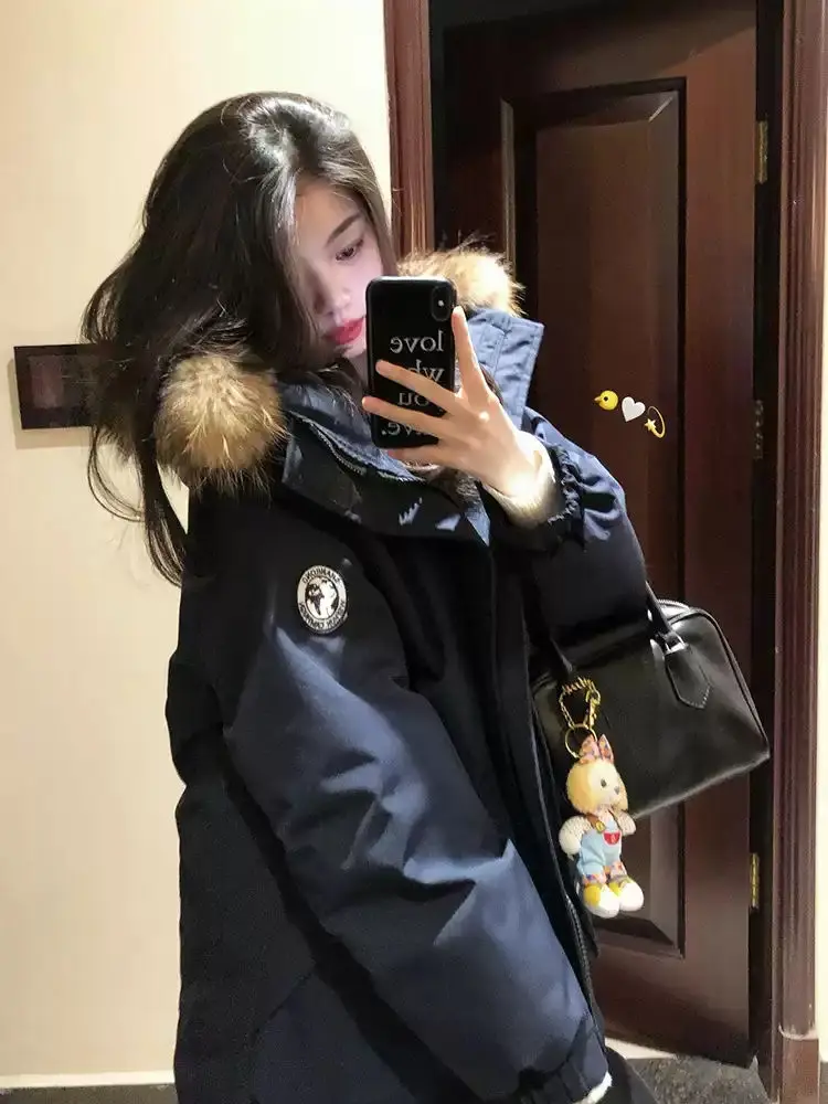 

Parkas Oversize Womens Fall High-Quality Thicken Closure Cargo Elastic Long-Sleeved Minimalist Hip-Hop Covering Versatile Trendy