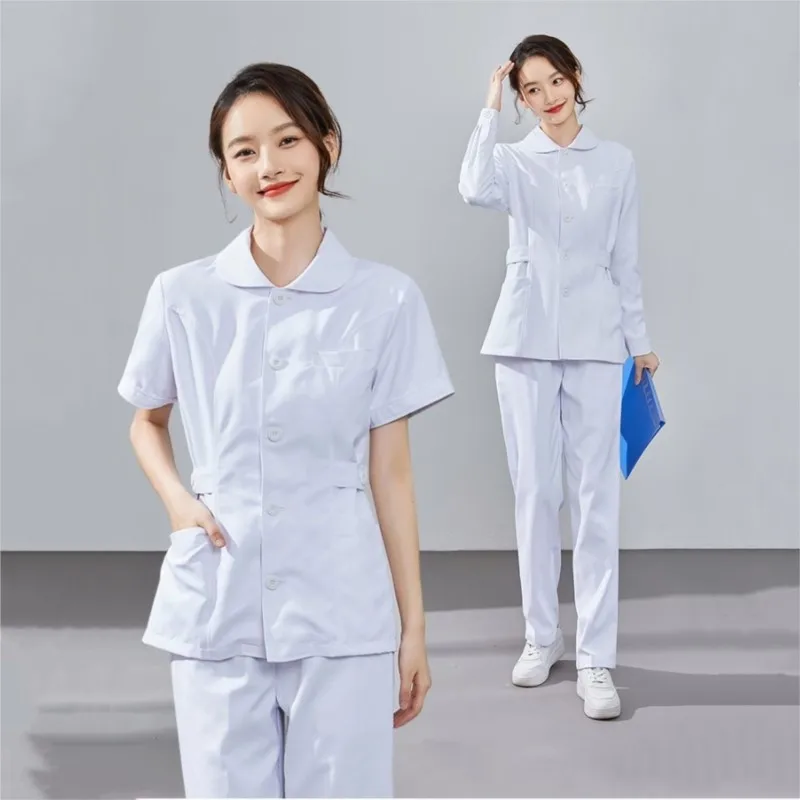 

Nurse uniform long sleeved elastic Scrub medical uniform anti-static dental clinic workwear hospital Nursing outfits split set