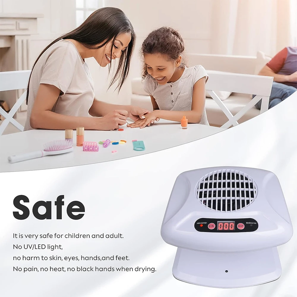 LULAA Air Nail Dryer Automatic Sensor 300W Timing Nail Fan Blow Hands and Feet Warm & Cool Wind Blower Dryer For Nail Polish