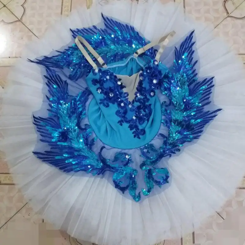 Blauwe Vogel Ballet Tutu Jurken voor Dames, Band Ballet Maillots voor Meisjes, Pannenkoek Tutu voor Ballerina