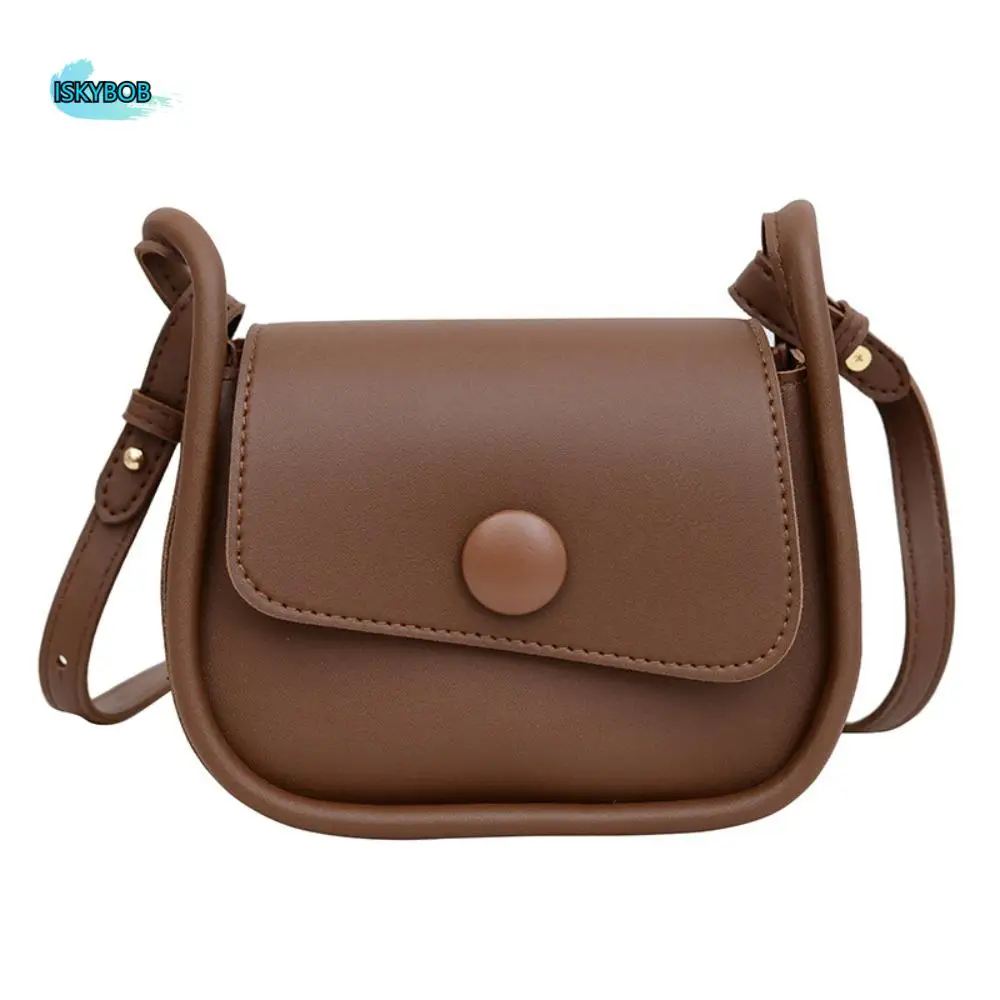

Fashionable Korean Style Shoulder Bag PU Leather Solid Color Small Square Saddle Bag Large Capacity Handbag Crossbody Bag Travel