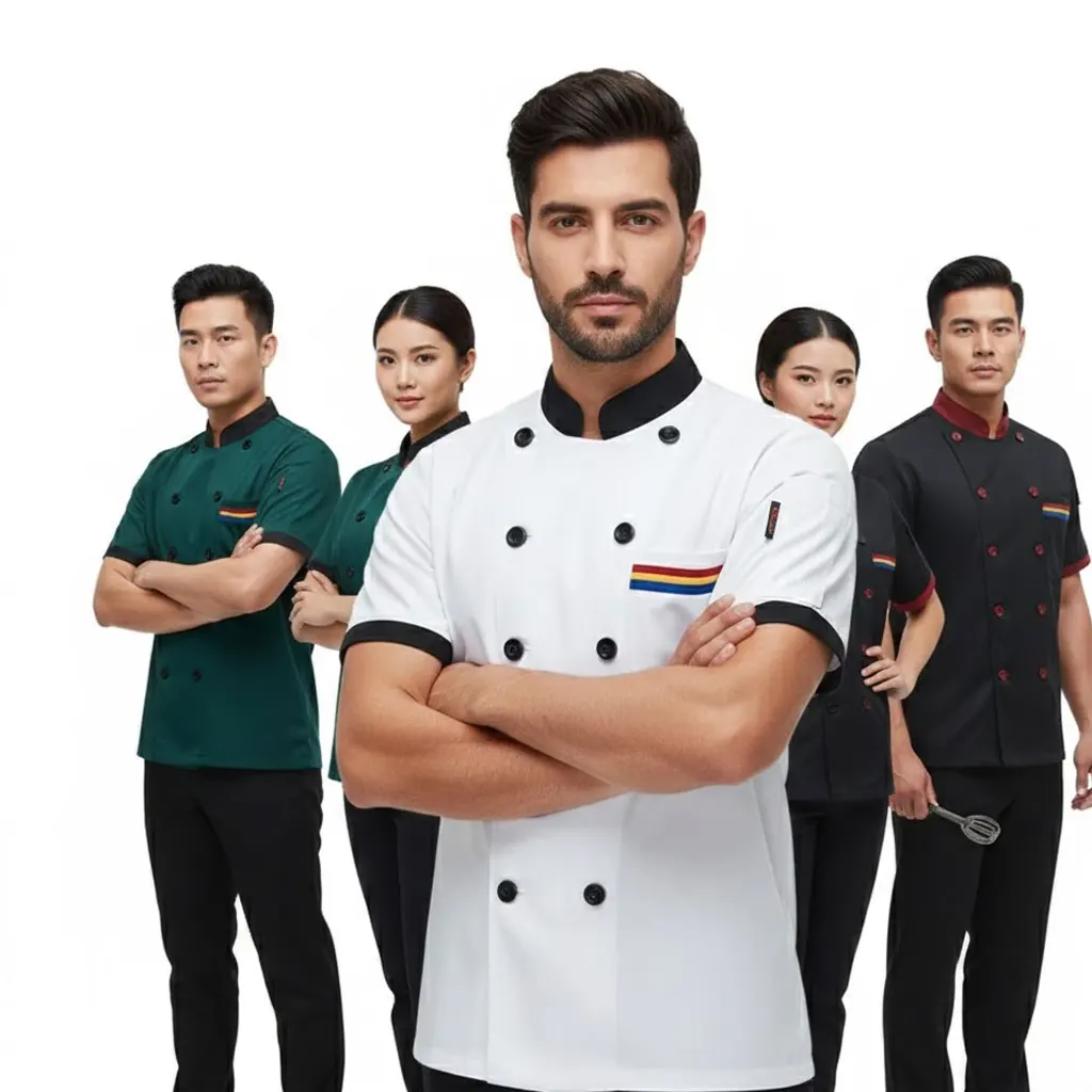 

Unisex Kitchen Chef Uniform: Breathable Short/Long Sleeve Workwear for Catering, Hotel & Restaurant