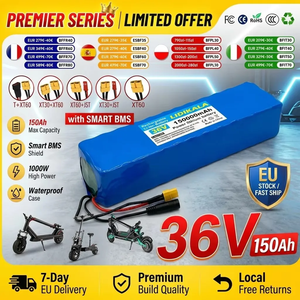 Batteria ad alta capacità 10S3P 36V, 150000mAh, batteria al litio ricaricabile, adatta per la nuova batteria dello scooter elettrico Xiaomi M365/M365pro, dotata di BMS.