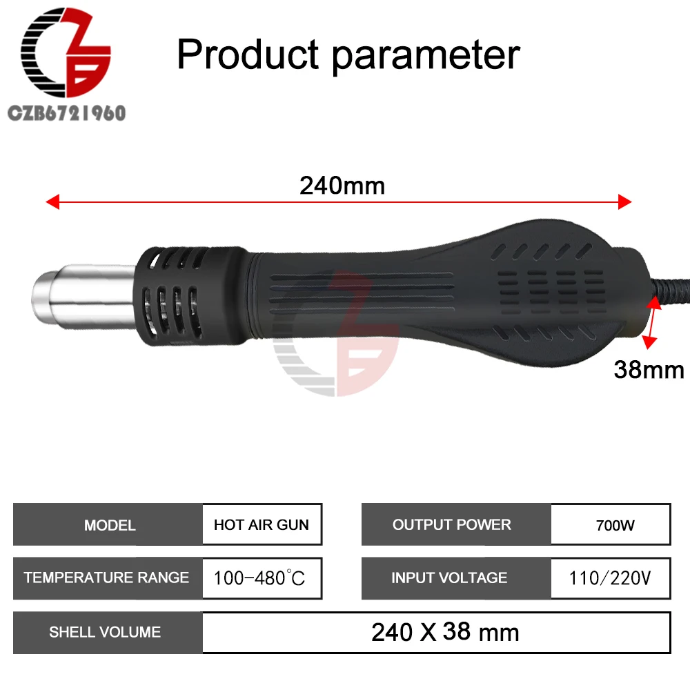 8586 Hot Air Rework Soldering Station with Temperature Control Adjustable Air Volume Digital Display for SMD Soldering 110V 220V