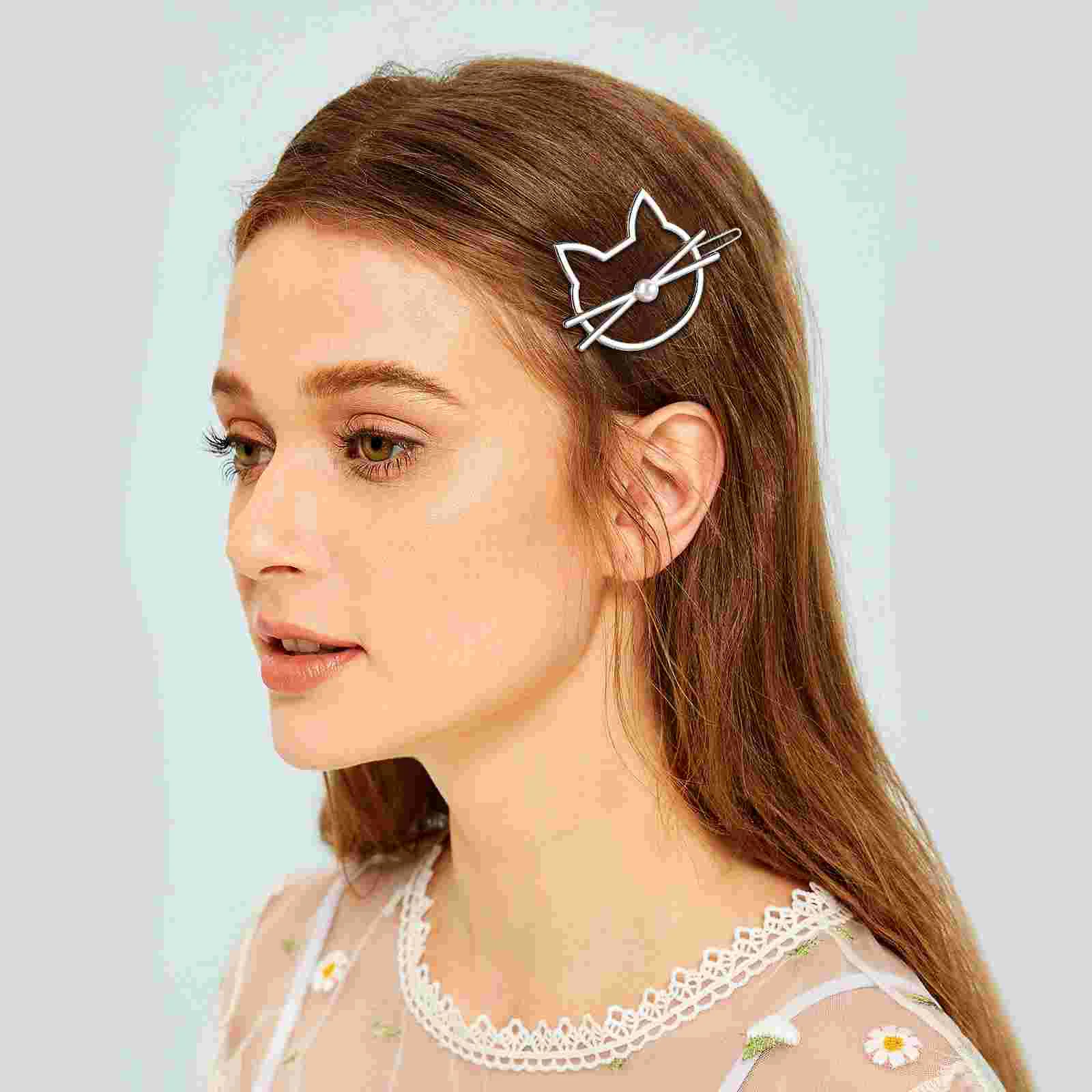 4 Pcs Cat Hair Clips Novelty Metal Cat-shape Hair Barrettes Hollow Clasps Hair Styling Accessories hair clips for thick hair